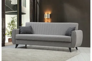 Dalima 3-personers Sovesofa 55x183 cm med Opbevaring i Stof - Grå - Møbler - Sofaer - Sovesofaer