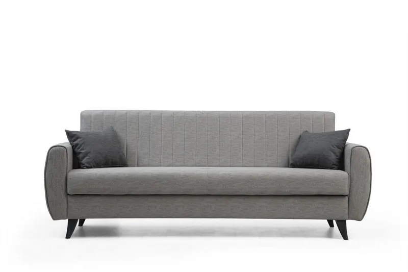 Dalima 3-personers Sovesofa 55x183 cm med Opbevaring i Stof, Grå