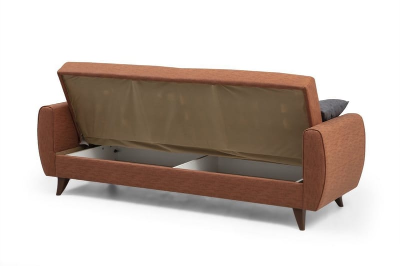 Dalima 3-personers Sovesofa 55x183 cm med Opbevaring i Stof - Terracotta - Møbler - Sofaer - Sovesofaer