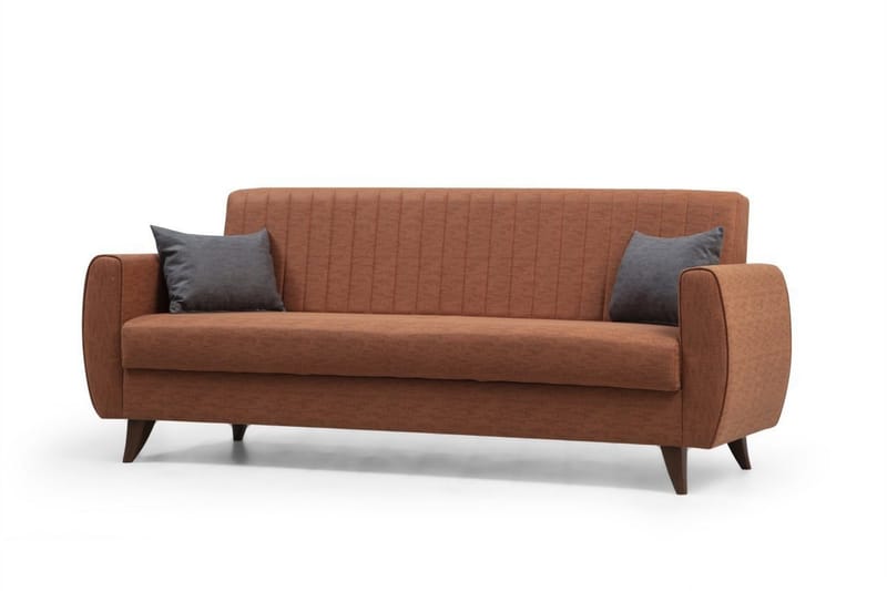 Dalima 3-personers Sovesofa 55x183 cm med Opbevaring i Stof - Terracotta - Møbler - Sofaer - Sovesofaer