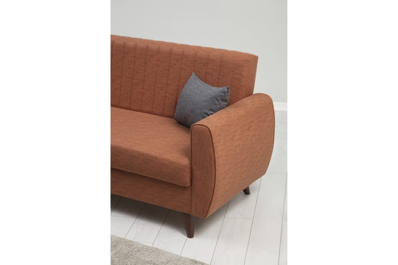 Dalima 3-personers Sovesofa 55x183 cm med Opbevaring i Stof - Terracotta - Møbler - Sofaer - Sovesofaer