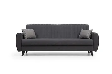 Dalima 3-personers Sovesofa 55x183 cm med Opbevaring i Stof - Antracit - Møbler - Sofaer - Sovesofaer