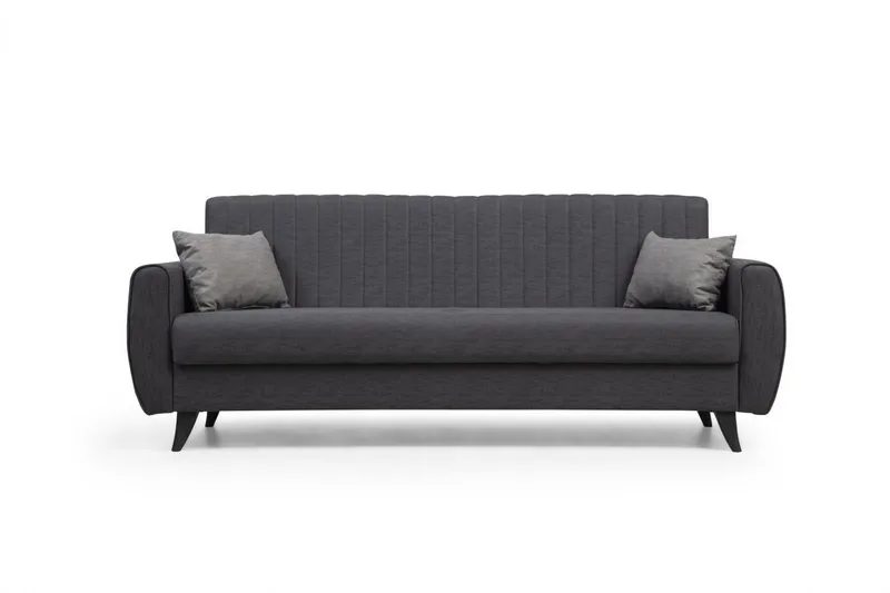 Dalima 3-personers Sovesofa 55x183 cm med Opbevaring i Stof, Antracit