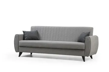 Dalima 3-personers Sovesofa 55x183 cm med Opbevaring i Stof - Grå - Møbler - Sofaer - Sovesofaer