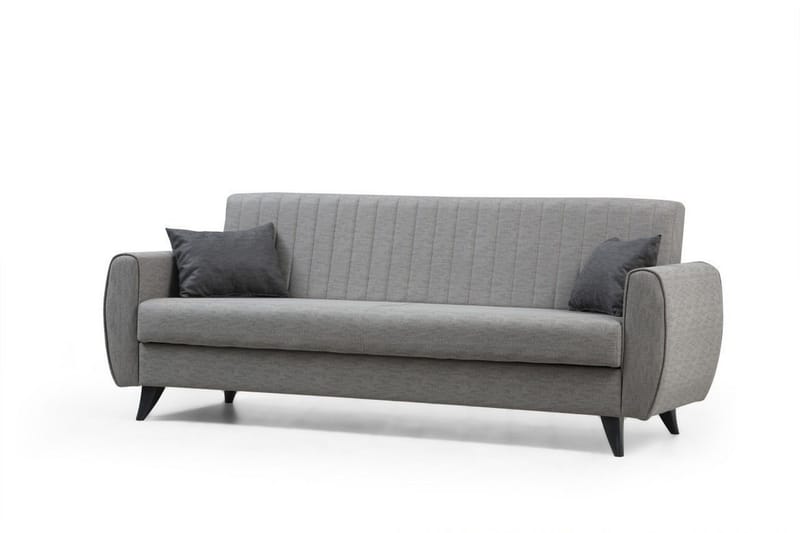 Dalima 3-personers Sovesofa 55x183 cm med Opbevaring i Stof - Grå - Møbler - Sofaer - Sovesofaer
