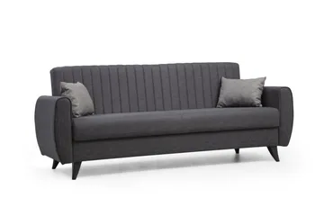 Dalima 3-personers Sovesofa 55x183 cm med Opbevaring i Stof - Antracit - Møbler - Sofaer - Sovesofaer