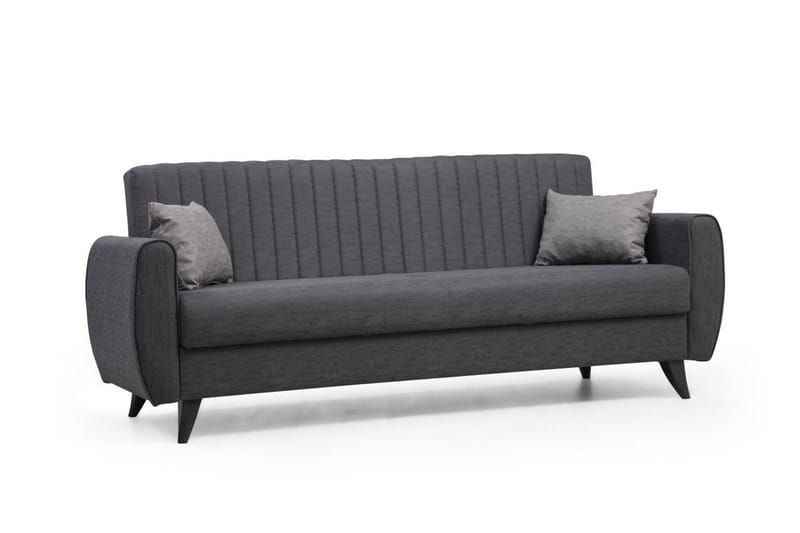 Dalima 3-personers Sovesofa 55x183 cm med Opbevaring i Stof - Antracit - Møbler - Sofaer - Sovesofaer