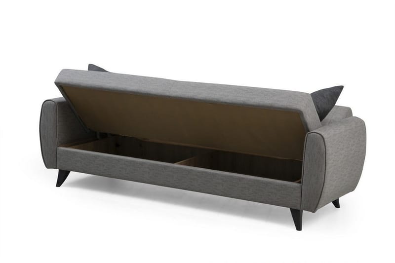 Dalima 3-personers Sovesofa 55x183 cm med Opbevaring i Stof - Grå - Møbler - Sofaer - Sovesofaer