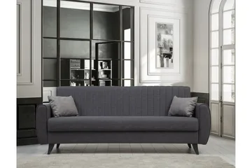 Dalima 3-personers Sovesofa 55x183 cm med Opbevaring i Stof - Antracit - Møbler - Sofaer - Sovesofaer