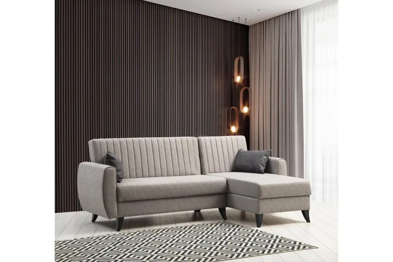 Dalima Sovesofa med Chaiselong 3-personers, Lysegrå