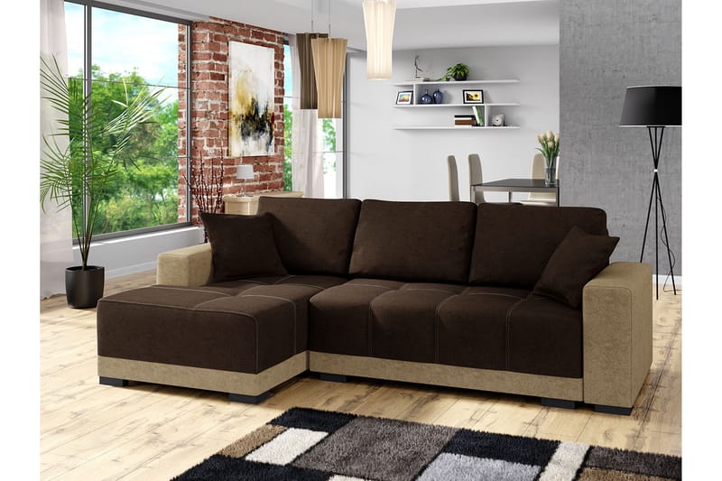 Dallas Sovesofa med diva 240x140x80 cm - Sovesofaer - Sovesofa chaiselong - Velour sofaer