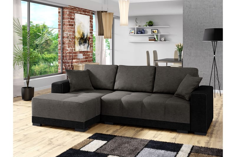 Dallas Sovesofa med diva 240x140x80 cm - Sovesofaer - Sovesofa chaiselong - Velour sofaer