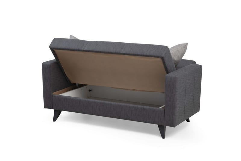Darcia 2-personers Sovesofa 55x125 cm med Opbevaring i Stof - Antracit - Møbler - Sofaer - Sovesofaer