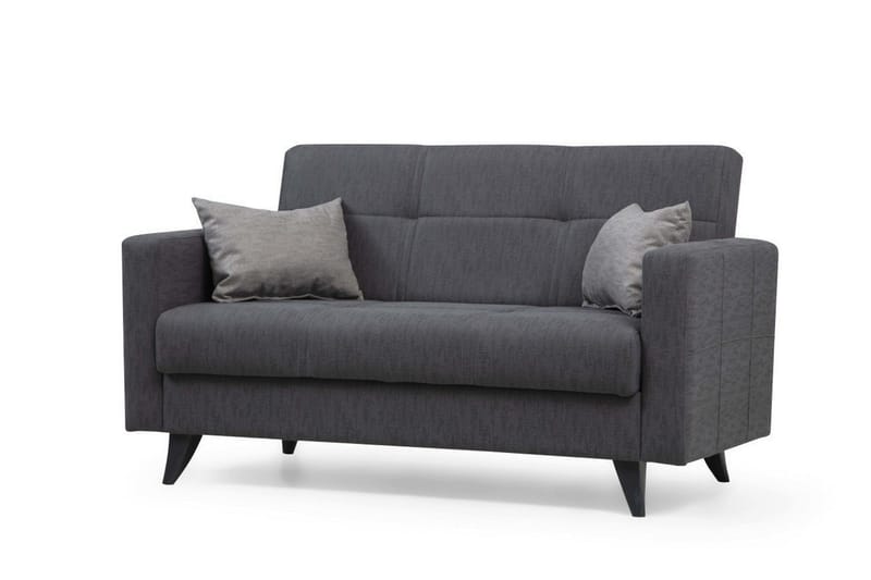 Darcia 2-personers Sovesofa 55x125 cm med Opbevaring i Stof - Antracit - Møbler - Sofaer - Sovesofaer