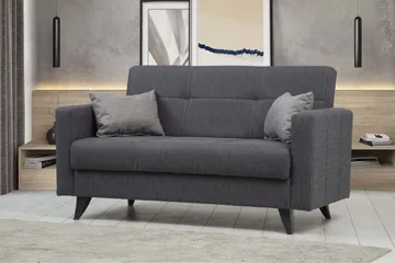 Darcia 2-personers Sovesofa 55x125 cm med Opbevaring i Stof - Antracit - Møbler - Sofaer - Sovesofaer