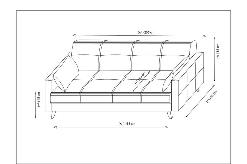 Darcia 3-personers Sovesofa 55x183 cm med Opbevaring i Hør - Terracotta - Møbler - Sofaer - Sovesofaer