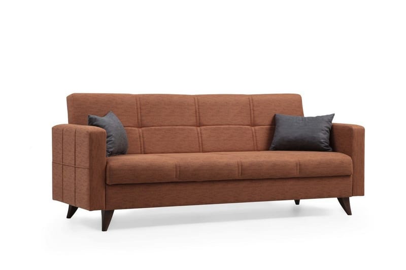 Darcia 3-personers Sovesofa 55x183 cm med Opbevaring i Hør - Terracotta - Møbler - Sofaer - Sovesofaer