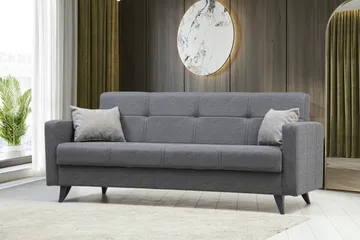 Darcia 3-personers Sovesofa 55x183 cm med Opbevaring i Stof - Grå - Møbler - Sofaer - Sovesofaer