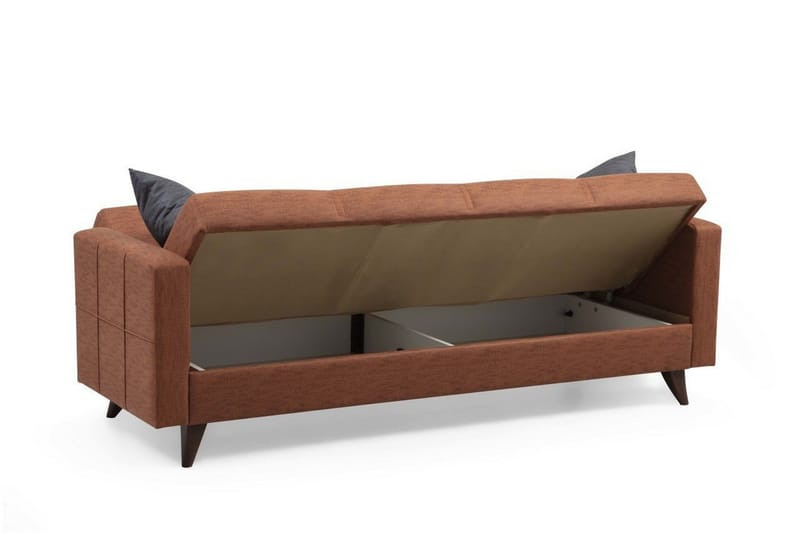 Darcia 3-personers Sovesofa 55x183 cm med Opbevaring i Hør - Terracotta - Møbler - Sofaer - Sovesofaer