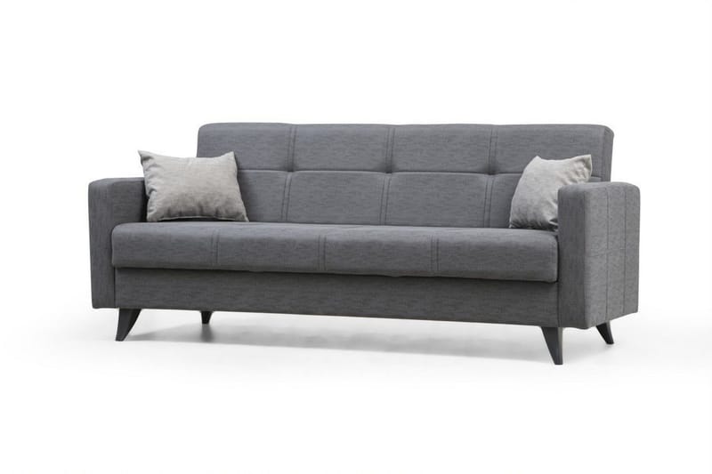 Darcia 3-personers Sovesofa 55x183 cm med Opbevaring i Stof - Grå - Møbler - Sofaer - Sovesofaer