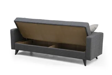 Darcia 3-personers Sovesofa 55x183 cm med Opbevaring i Stof - Grå - Møbler - Sofaer - Sovesofaer
