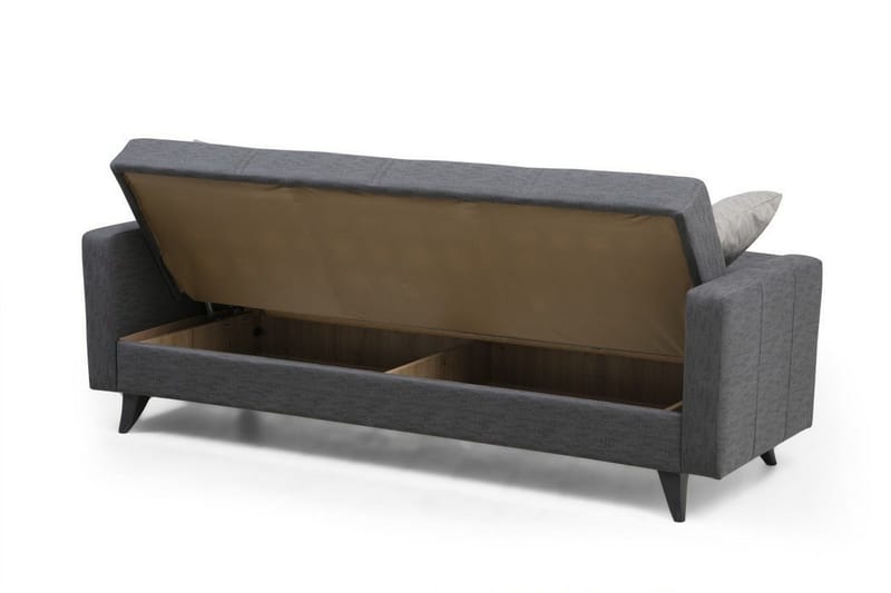 Darcia 3-personers Sovesofa 55x183 cm med Opbevaring i Stof - Grå - Møbler - Sofaer - Sovesofaer