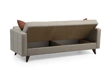 Darcia 3-personers Sovesofa 75x183 cm med Opbevaring i Stof - Beige - Møbler - Sofaer - Sovesofaer