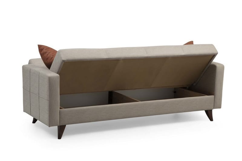 Darcia 3-personers Sovesofa 75x183 cm med Opbevaring i Stof - Beige - Møbler - Sofaer - Sovesofaer