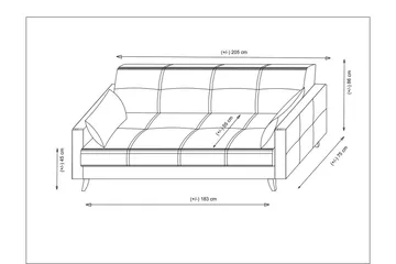 Darcia Sovesofa 3-personers - Mørkegrå - Møbler - Sofaer - Sovesofaer