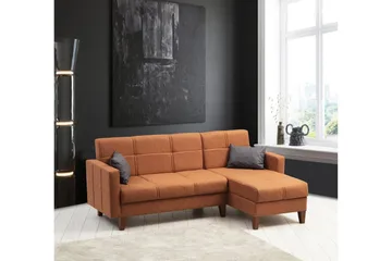 Darcia Sovesofa med Chaiselong 3-personers - Rød - Møbler - Sofaer - Sovesofaer