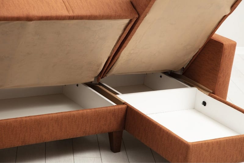 Darcia Sovesofa med Chaiselong 3-personers - Rød - Møbler - Sofaer - Sovesofaer