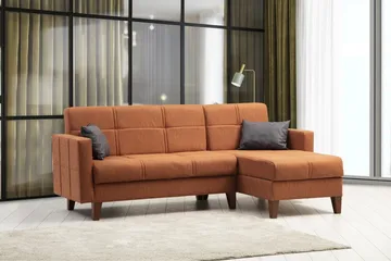 Darcia Sovesofa med Chaiselong 3-personers - Rød - Møbler - Sofaer - Sovesofaer