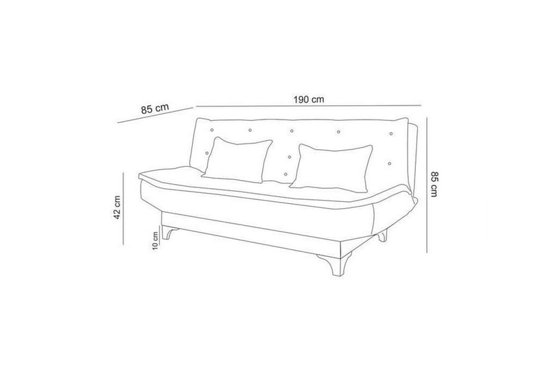 Defiglio 3-pers. Sovesofa - Blå / hvid - Sovesofaer - 3 personers sovesofa