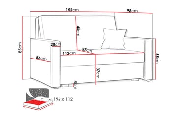 Denegal 2-sits Bäddsoffa Dark blue - Møbler - Sofaer - Sovesofaer