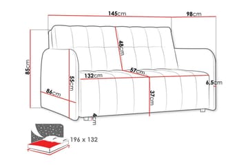 Denegal 2-sits Bäddsoffa Dark grey - Møbler - Sofaer - Sovesofaer