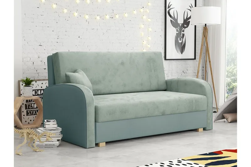 Denegal 2-sits Bäddsoffa NO_BRAND Light green - Møbler - Sofaer - Sovesofaer