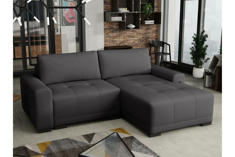 Denegal 2-sits Hörnbäddsoffa NO_BRAND Dark grey - Møbler - Sofaer - Sovesofaer