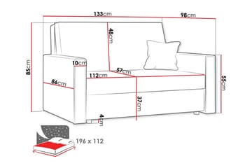 Denegal 2-personers Sovesofa - Mørkegrå - Møbler - Sofaer - Sovesofaer