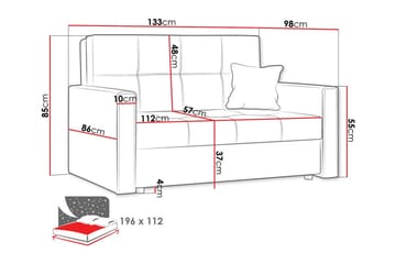 Denegal 2-personers Sovesofa - Mørkegrå - Møbler - Sofaer - Sovesofaer