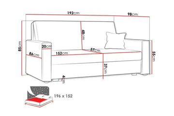 Denegal 2-personers sovesofa - Møbler - Sofaer - Sovesofaer