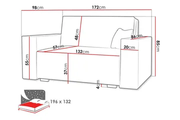 Denegal 2-personers Sovesofa - Beige - Møbler - Sofaer - Sovesofaer