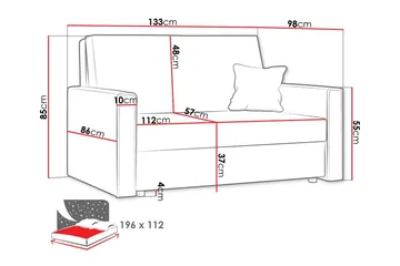 Denegal 2-personers Sovesofa - Lysegrå - Møbler - Sofaer - Sovesofaer