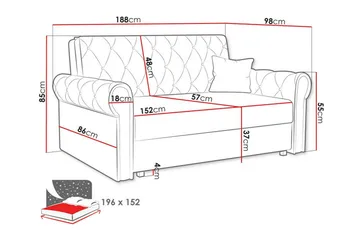 Denegal 2-personers Sovesofa - Mørkegrå - Møbler - Sofaer - Sovesofaer