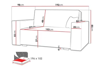 Denegal 2-personers Sovesofa - Beige - Møbler - Sofaer - Sovesofaer