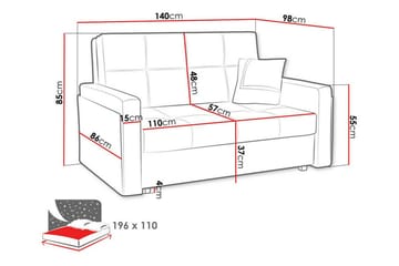 Denegal 2-personers sovesofa - Møbler - Sofaer - Sovesofaer