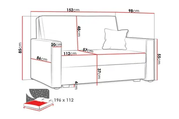 Denegal 2-personers sovesofa - Møbler - Sofaer - Sovesofaer
