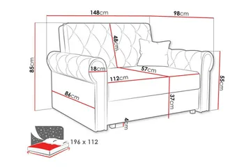 Denegal 2-personers Sovesofa - Mørkegrå - Møbler - Sofaer - Sovesofaer
