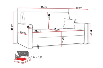 Denegal 2-personers Sovesofa - Lysegrå - Møbler - Sofaer - Sovesofaer