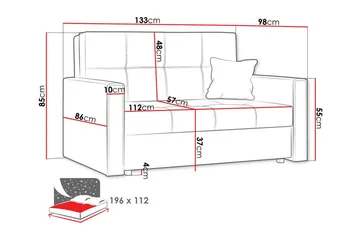 Denegal 2-personers Sovesofa - Mørkegul - Møbler - Sofaer - Sovesofaer