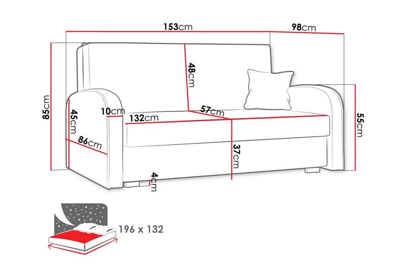 Denegal 2-personers Sovesofa - Beige - Sovesofaer - 2 personers sovesofa